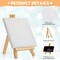 64 Pack Mini Canvas with Easel Sets 4x4 Inch – Stretched Cotton Canvas Panels with Wooden Display Easels, Bulk Painting Kits for Kids, Classroom Crafts, DIY Art Projects & Gift Activities